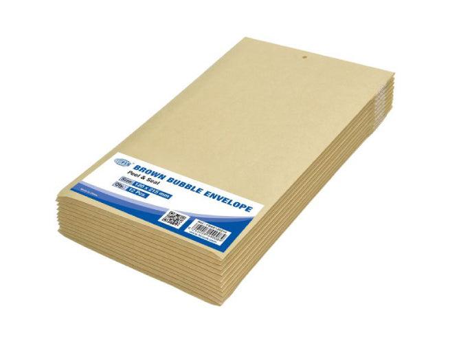 Brown Bubble Envelopes, 120 x 215mm, 12pcs/pack (FSAE120215N) - Altimus