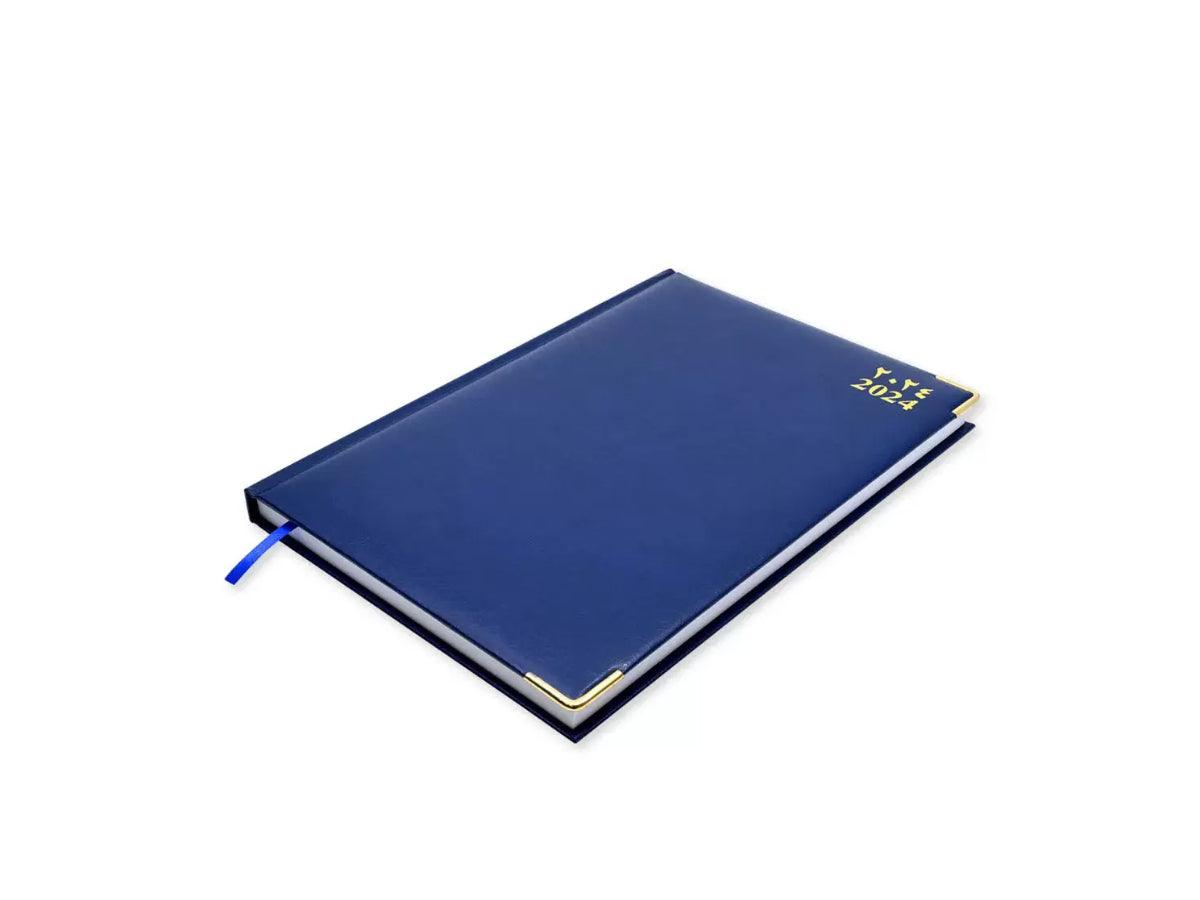 2024 Diary, A4, Vinyl Cover, Golden Corner, 1Day/Page - Arabic/English (42AE) - Altimus