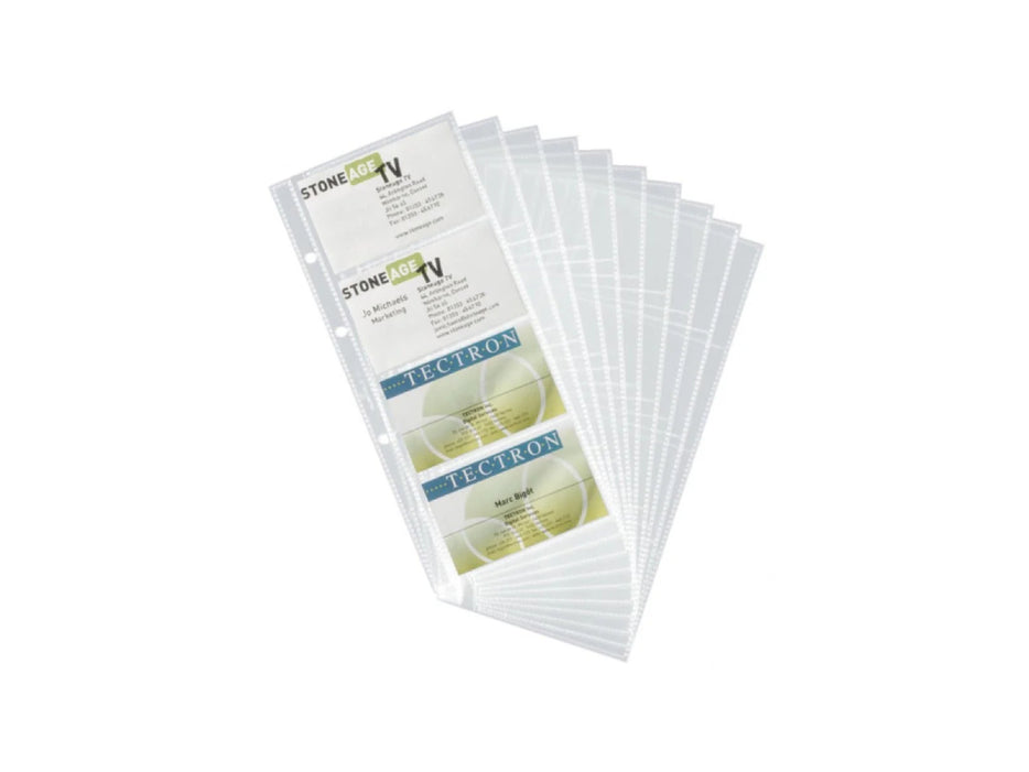 Durable Business Card Pockets, 11 x 24.5cm, 10pcs/pack