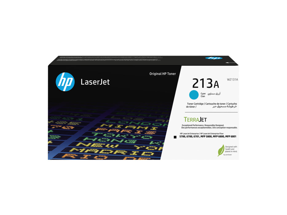 HP 213A Cyan Original LaserJet Toner Cartridge (W2131A)