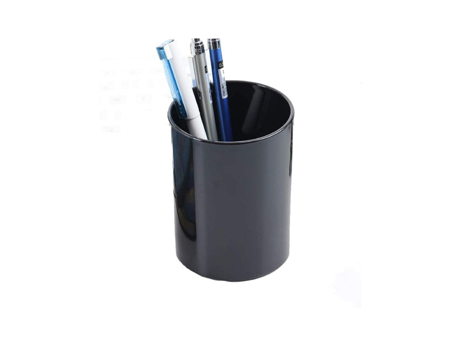 Modest Plastic Pen Holder Round Black