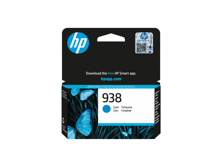 HP 938 Cyan Original Ink Cartridge (4S6X5PE)