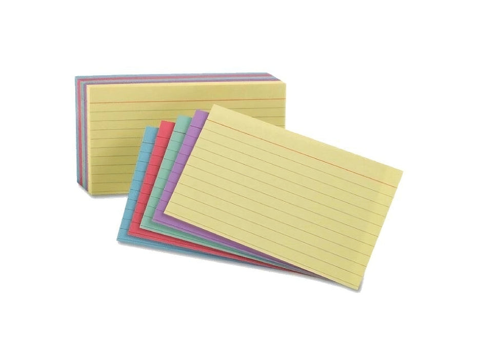 Index Cards 3 x 5" 160gsm, 100sheets/pack, Colored