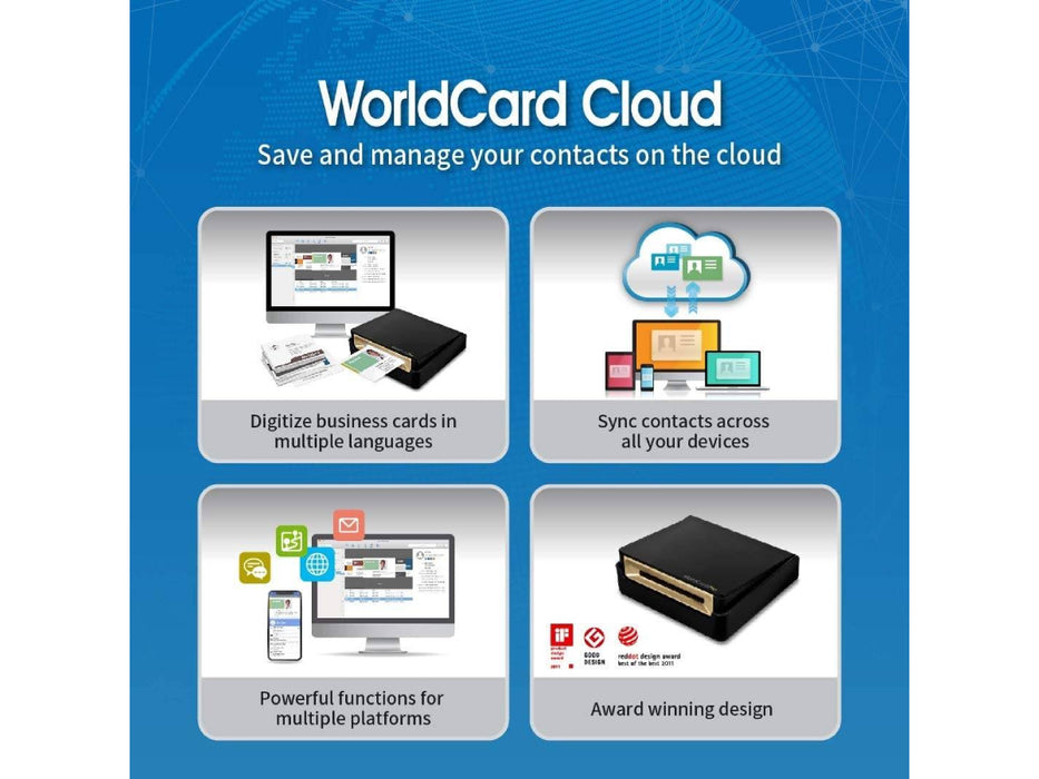 PenPower WorldCard Cloud Business Card Scanner for Window/Mac/Smartphone