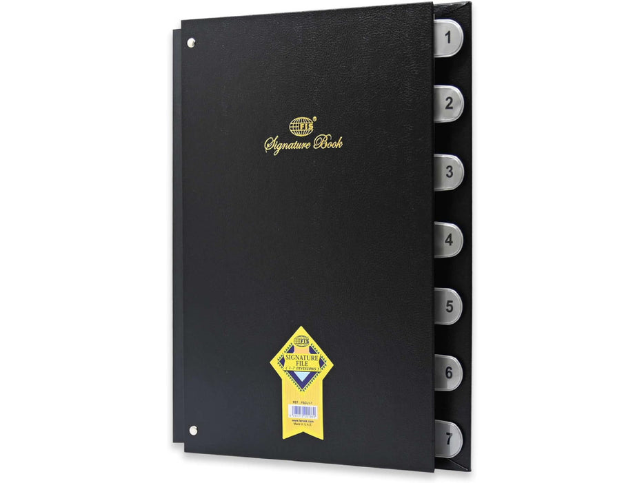 Signature Book, Vinyl Material Cover, 7 Sheets (1-7), Black Color, 240 x 340mm