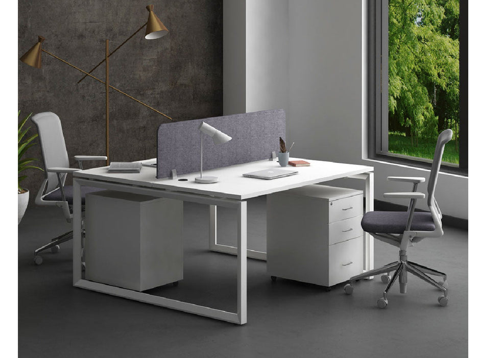 PYRAMID - Cluster of 2 Face to Face WorkStation with Mobile Pedestal 3Drawer size: 120 x 60 x 75cm