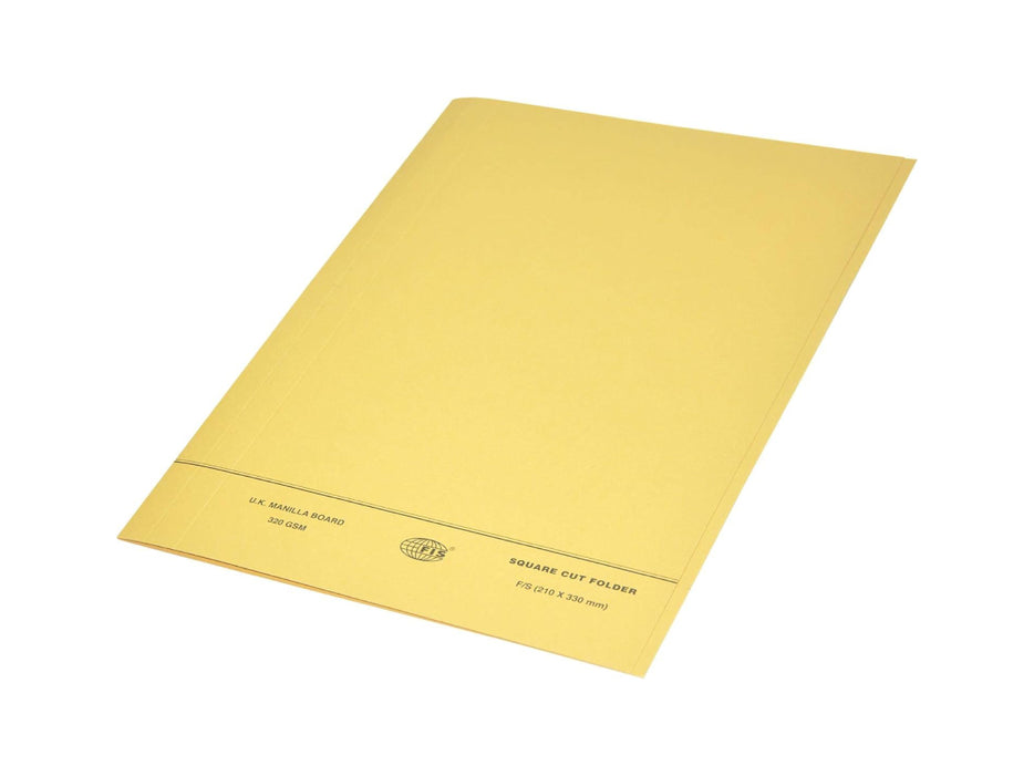 Square Cut Folder FS w/o Fastener 10/Pack Yellow