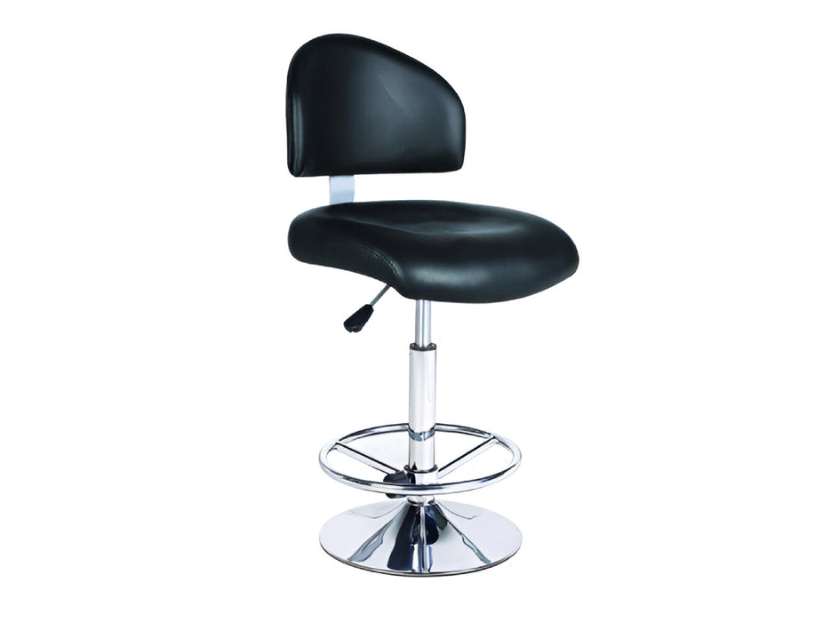 Amigo Stool with Chrome Foot Ring and Chrome Base