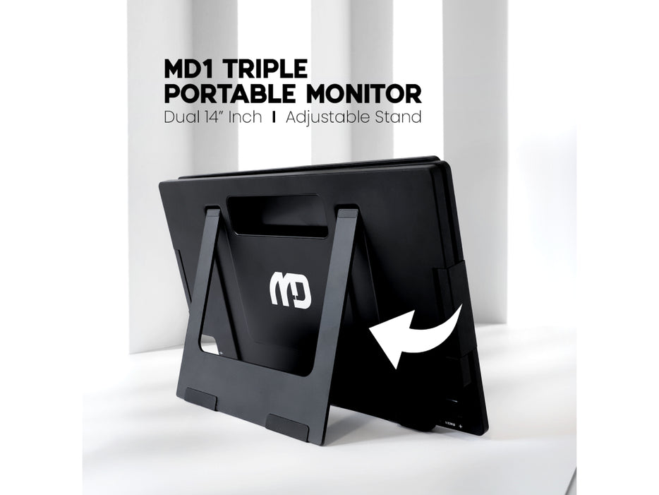 MetaDisplay MD1 14 inch FHD Triple IPS Portable Monitor for Laptop Screen Extender (macOS/Windows/Linux)