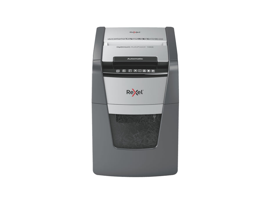 Rexel Optimum AutoFeed+ 100X Automatic Cross Cut Paper Shredder