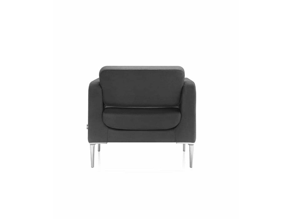 KOZE Single Seater Premium Office Sofa With Chrome Legs