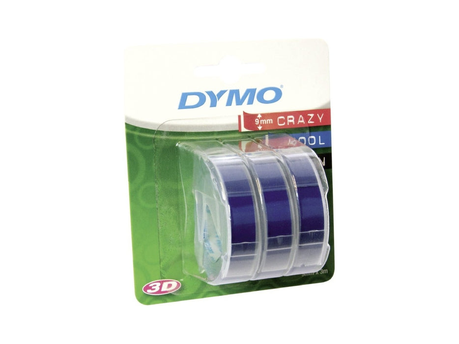 Dymo Omega Label Embossing Tape 9mm x 3m, 3pcs/pack, Blue