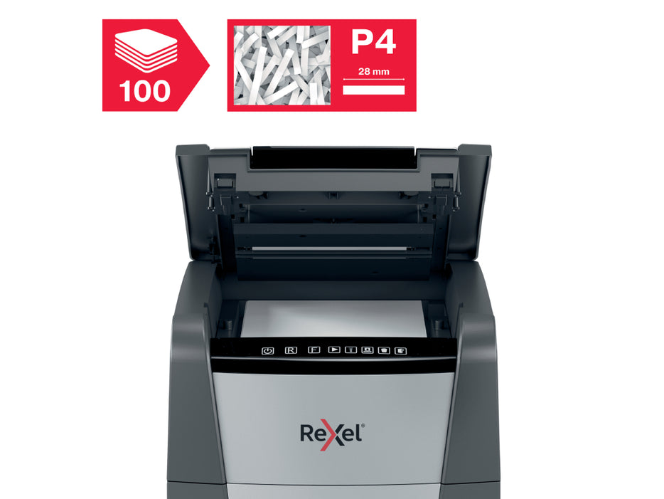 Rexel Optimum AutoFeed+ 100X Automatic Cross Cut Paper Shredder