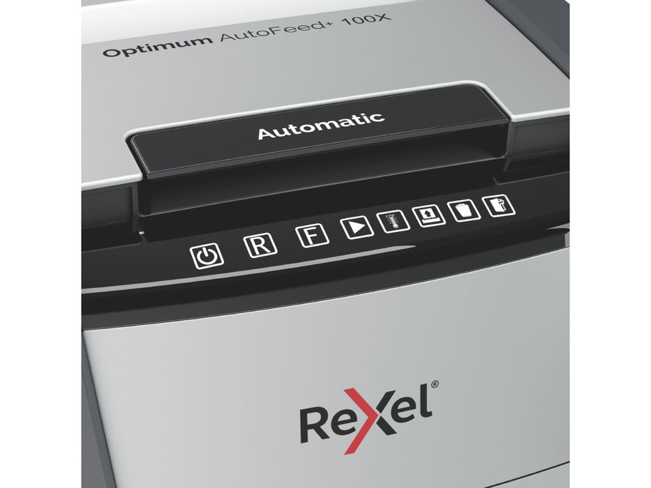 Rexel Optimum AutoFeed+ 100X Automatic Cross Cut Paper Shredder