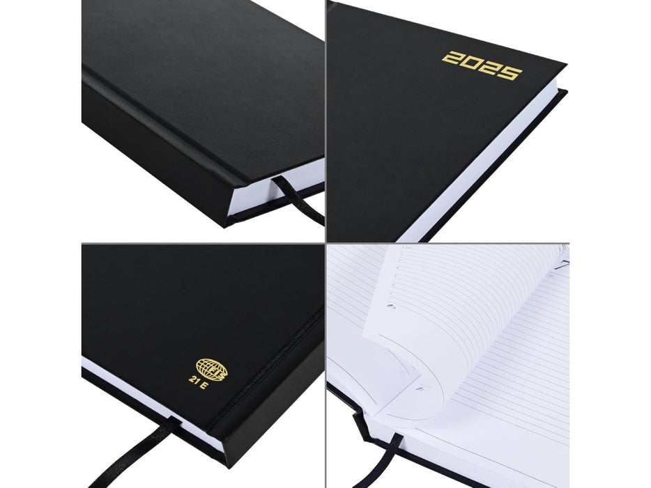 2025 Diary, A5, Vinyl Hard Cover, 1 Day/Page - English (21E)