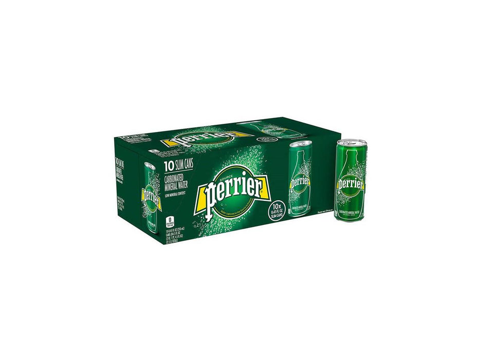 Perrier Natural Sparkling Mineral Water Cans 250ml x Pack of 10