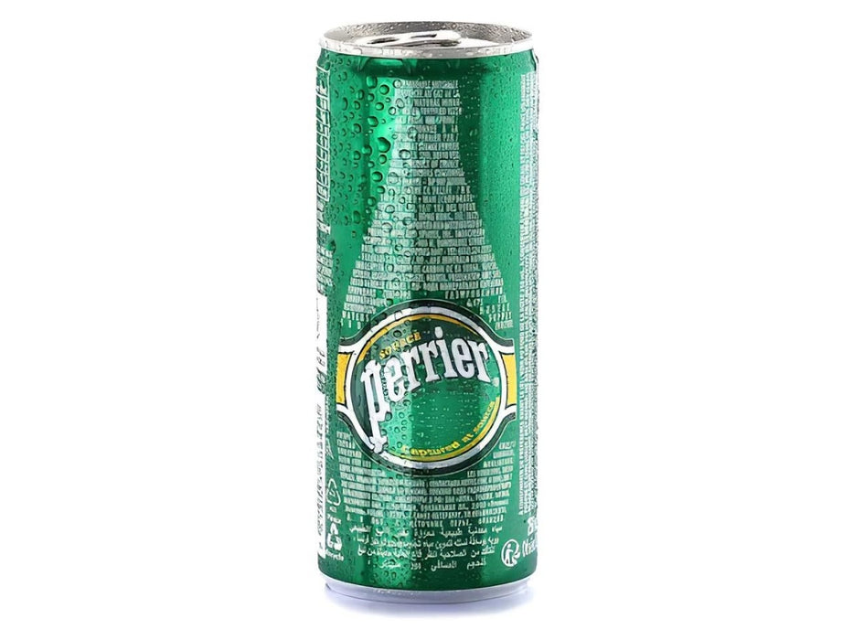 Perrier Natural Sparkling Mineral Water Cans 250ml x Pack of 10