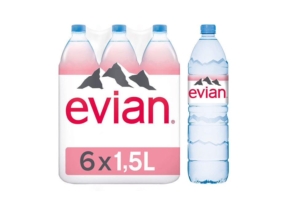 Evian Natural Mineral Water 1.5L Pack of 6