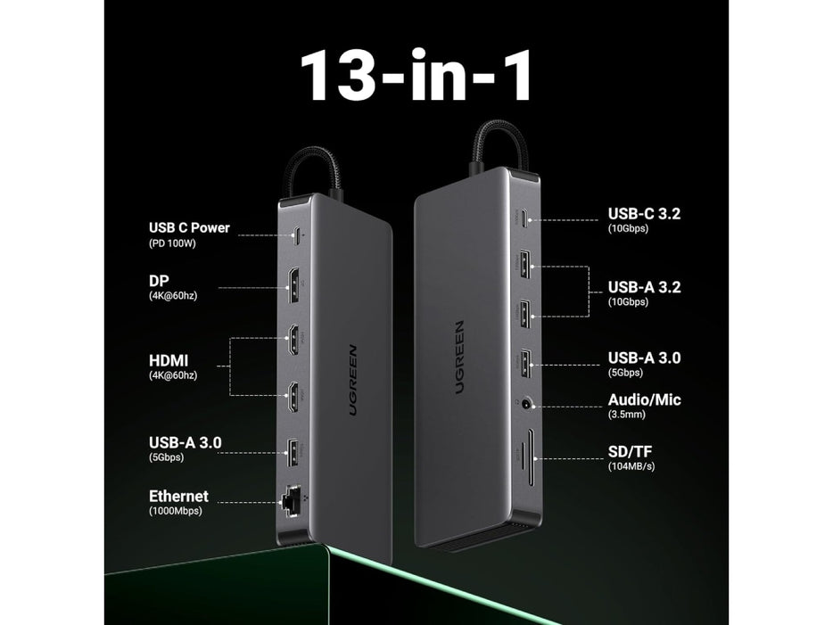 UGREEN Revodok Pro 313, 13-in-1 USB C Docking Station