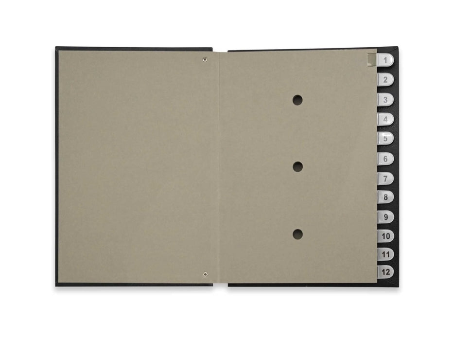 Signature Book, Vinyl Material Cover, 12 Sheets (1-12), Black Color, 240 x 340mm (FSCL1-12)