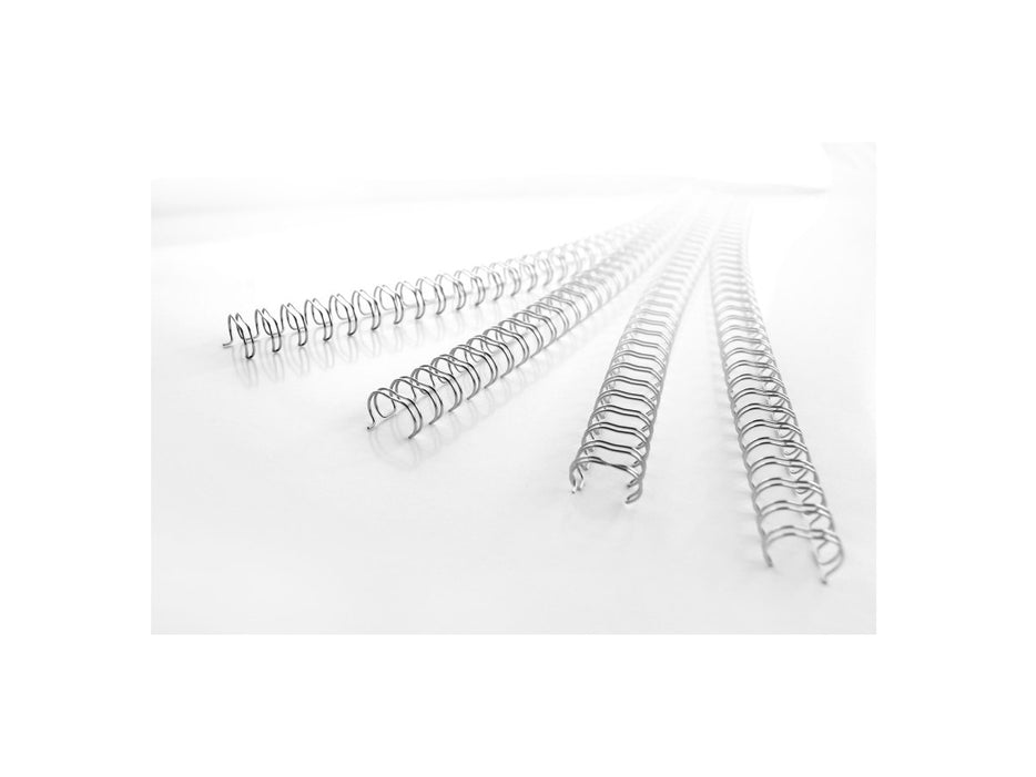 GBC Wire Binding Elements [2:1] 21 loops, 8 mm, 70 Sheet Capacity, A4, 100/pack, Silver (IB160639)