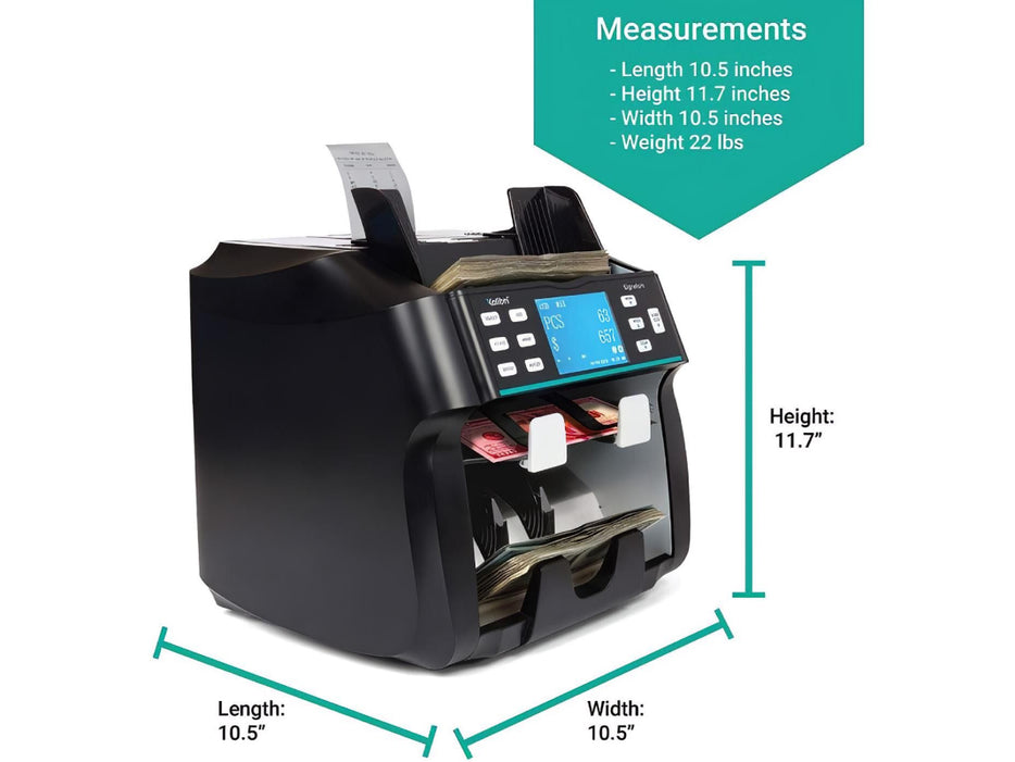 Kolibri Signature 2 Pocket Multi Currency Bill Counter & Sorter