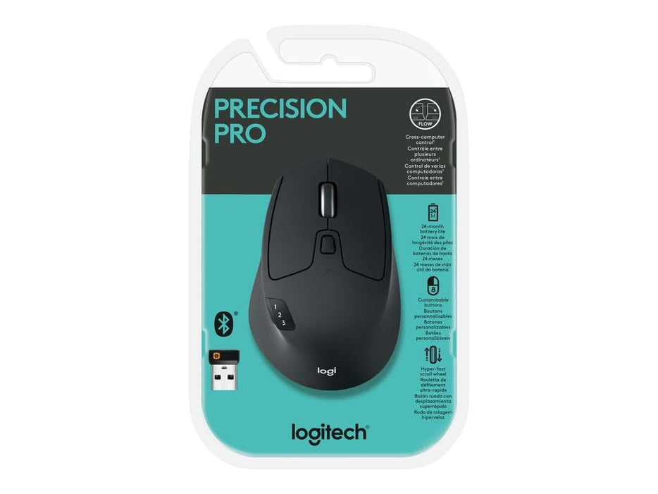 Logitech M720 Triathlon Multi-Computer Wireless Mouse, Black