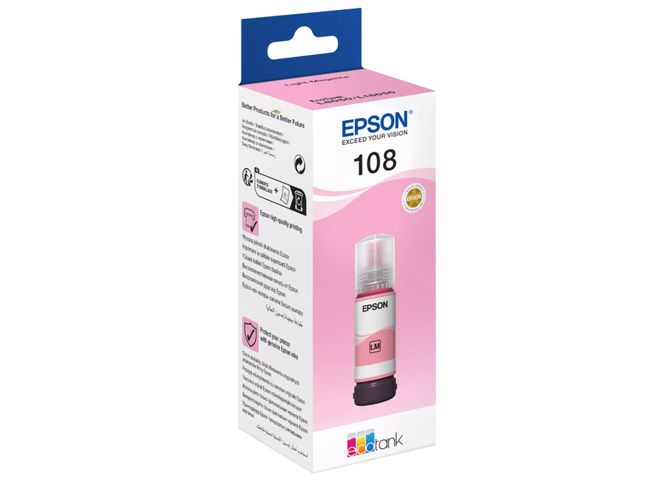 Epson 108 Ecotank Light Magenta Ink Bottle 70ml