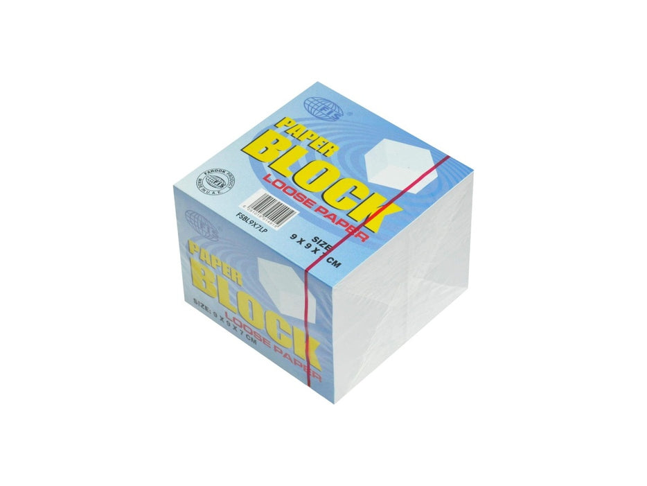 Paper Cube White without Gum 9x9x7cm