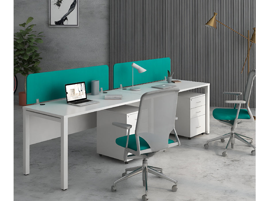 OXO - Cluster of 2 Single Line WorkStation with Mobile Pedestal 3Drawer Size: 160 x 70 x 75cm