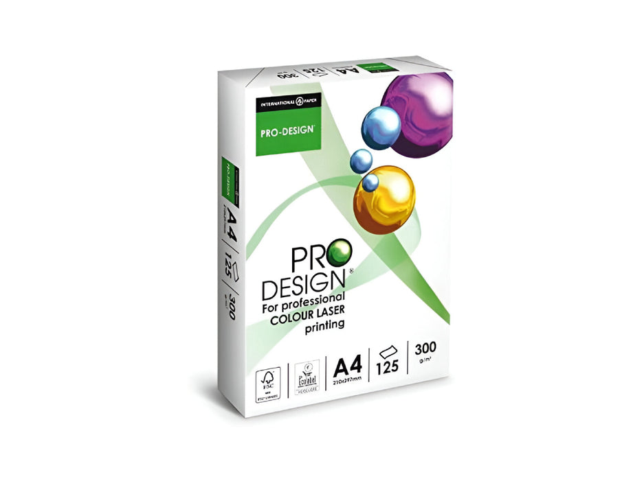 Pro Design Color Laser Copy Paper White A4 Size 300gsm 125sheets/ream