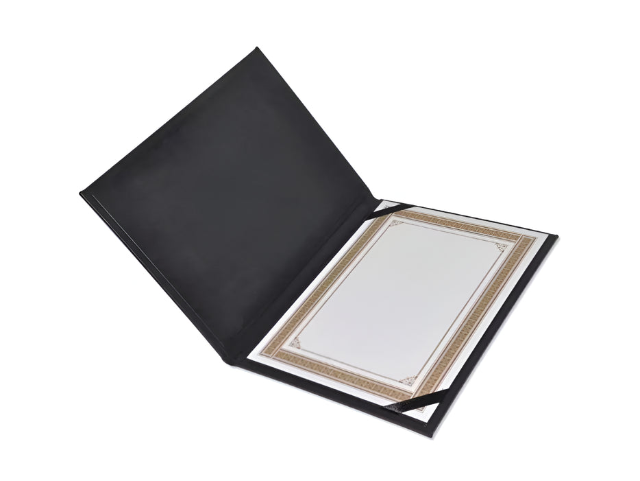 Certificate Folder Italian PU Cover Black (FSCLCERTPUBK)