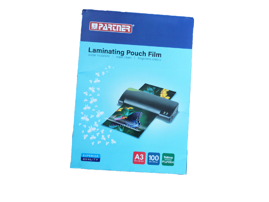 Partner A3 Laminating Pouch Films 125 Microns 303x426 mm 100/pack