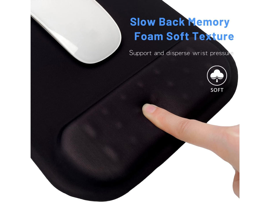 EXCOVIP Gel Mouse Pad Wrist Rest Memory-Foam Ergonomic Mouse Pad, Black