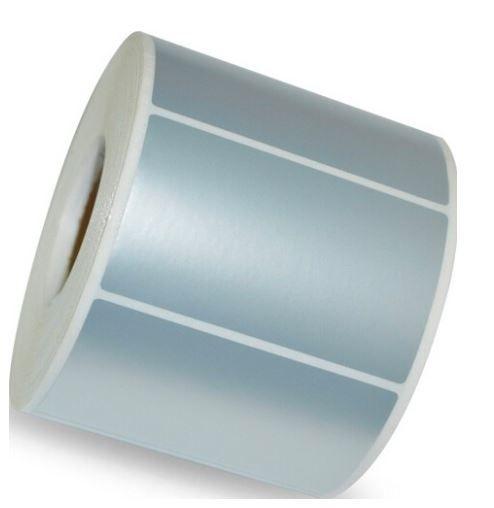 Polyethylene Synthetic Labels Plastic Silver, 50 X 25mm, 1000 labels-roll - Altimus