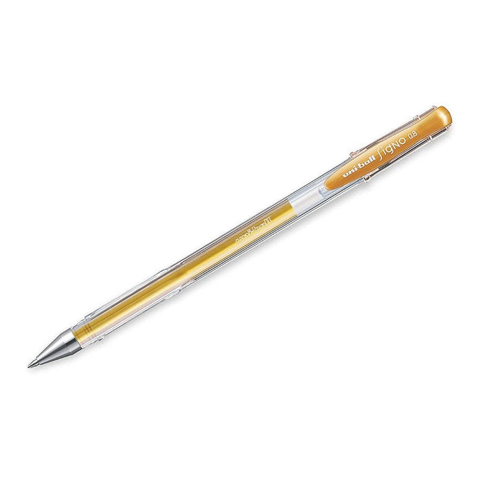 Uni-Ball Stick Pen: 1mm Tip, Gold Ink - Gold | 12-Pack | Part #60767