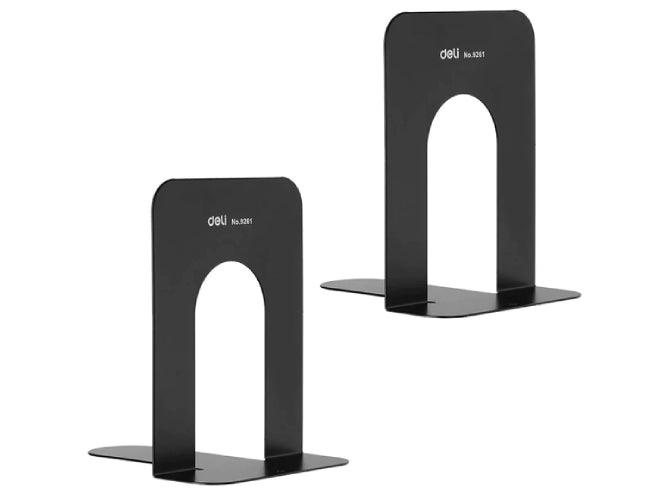 DELI 9261 Metal Book Ends, 6 1/2 inches, 43x29x19cm, 2pcs/set, Black - Altimus