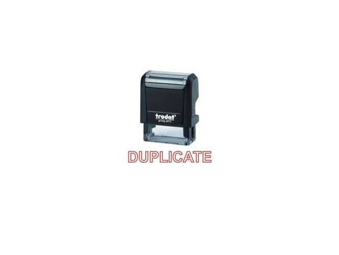 Trodat Printy 4911 Stamp "DUPLICATE" - Red - Altimus