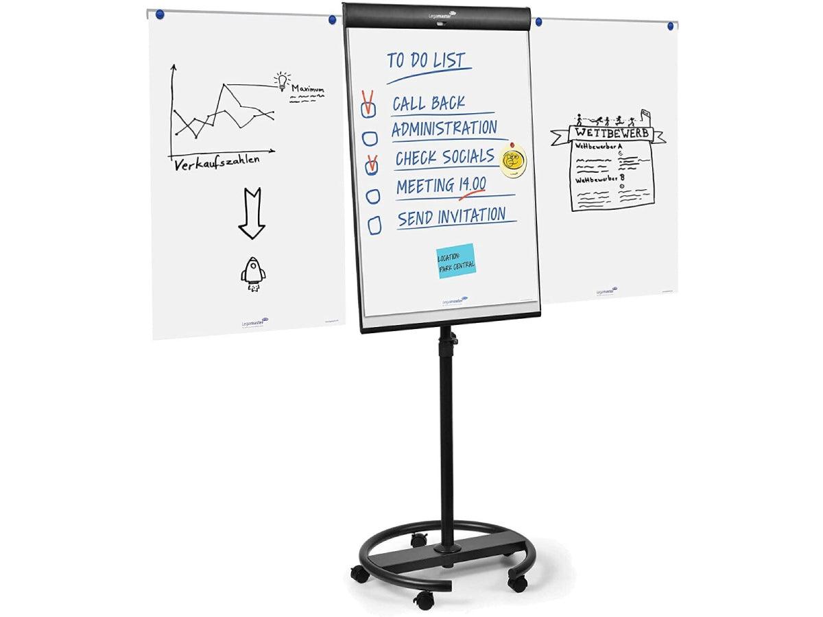 Legamaster Universal Triangle Mobile FlipChart Round Base, Lacquered SteelBoard Surface PART NUMBER: 7-153600 - Altimus