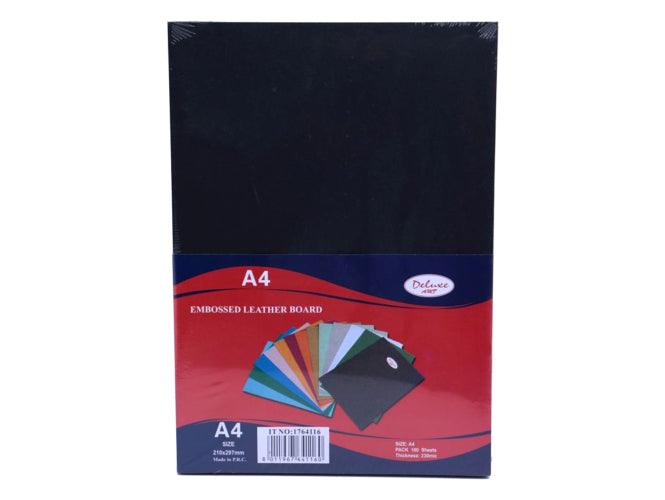 Deluxe A4 Embossed Leather Board Binding Cover, 100/pack, Black - Altimus