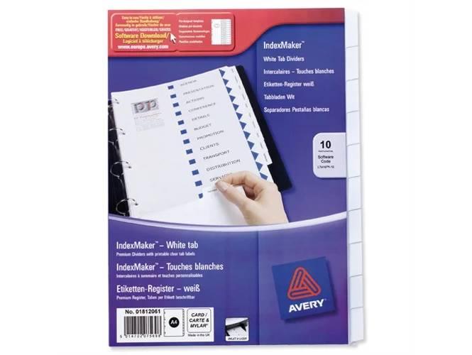 Avery IndexMaker Dividers, 10 Tabs with Clear Tab Labels - Altimus