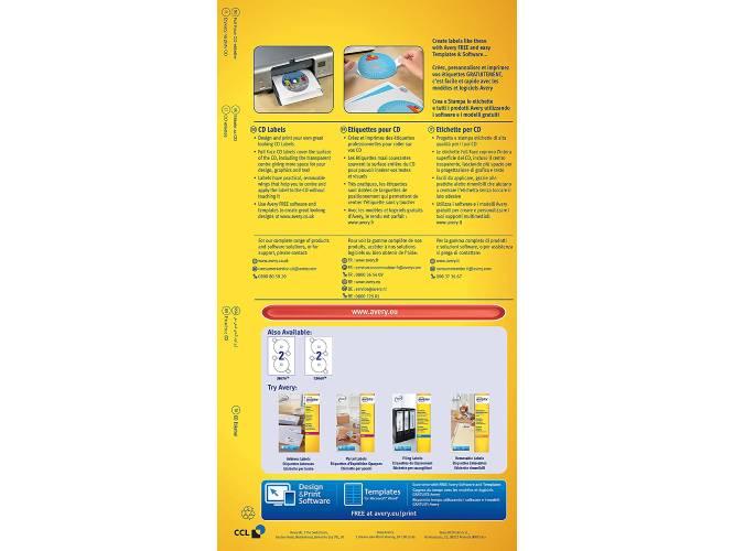 Avery C9660-25 High Gloss CD Labels, Ø 117 mm for Inkjet Printers PK-50 - Altimus