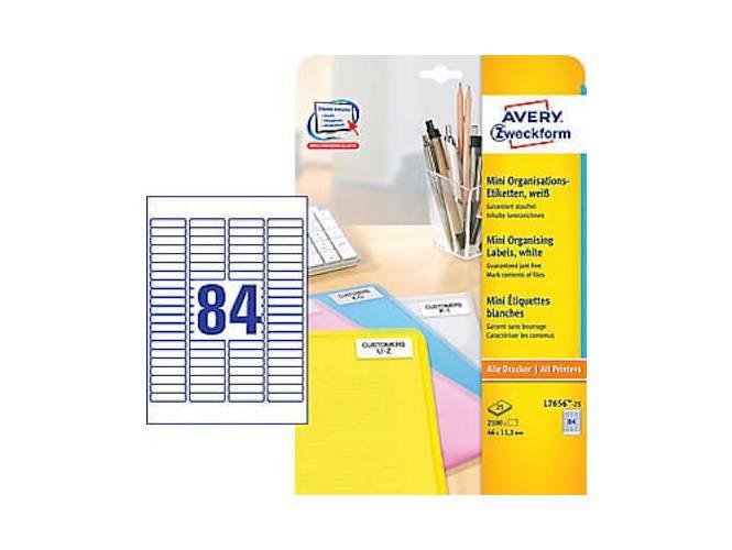 Avery L7656-100 Mini Labels 46 x 11.1mm Laser, Clear Permanent - Altimus