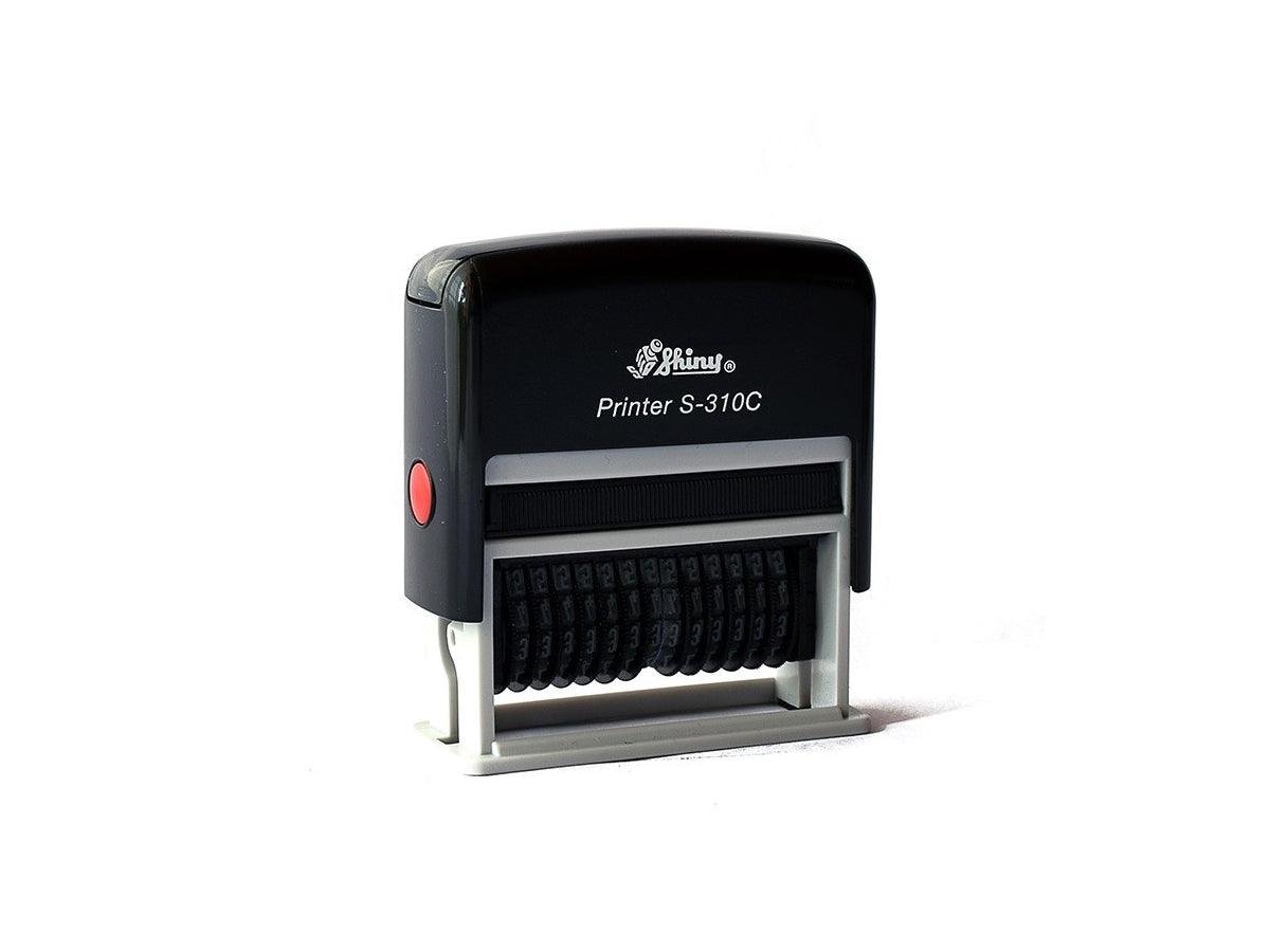 Shiny Self-Inking 14 Digits Numbering Stamp Printer S-310C with Normal Ink, Black - Altimus