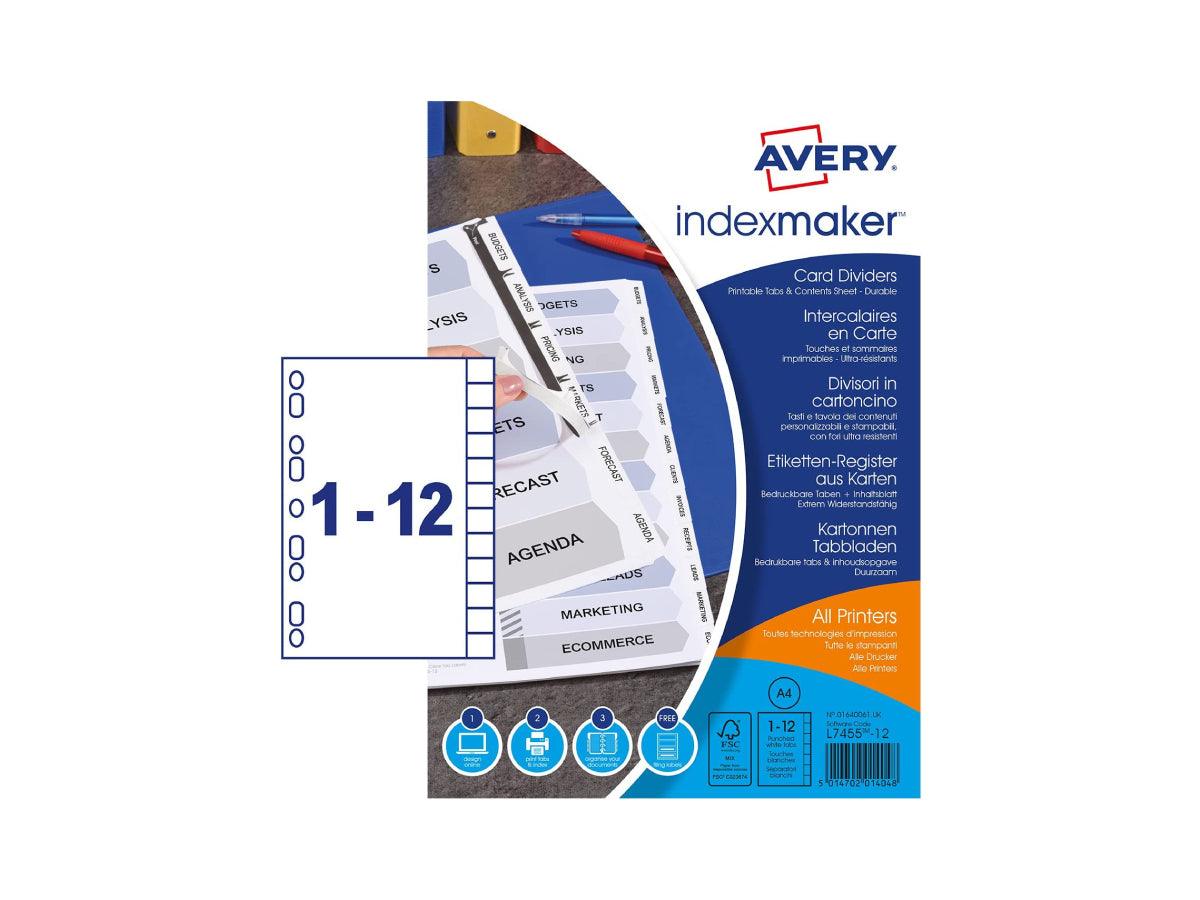 Avery IndexMaker Dividers, 12 Tabs with Clear Tab Labels (01640061) - Altimus