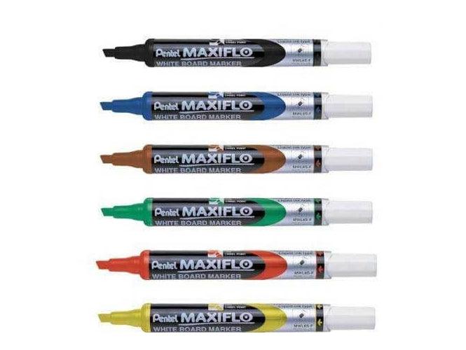 Pentel Assorted Maxiflo Whiteboard Marker - Black (Pack of 4)