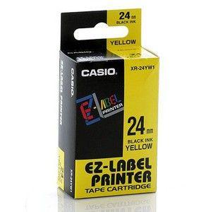 Casio XR-24YW1 Tape Cassette, 24mm X 8mm, Black on Yellow - Altimus